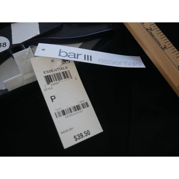 Bar III Women's V-Neck Mixed-Media Mesh Top Black PS - Picture 8 of 8